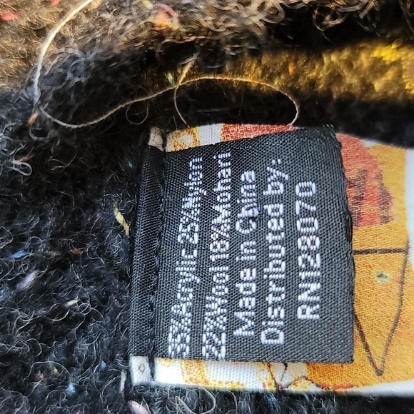 Desigual Black Wool Blend Knit Sleeveless Mini Dress. Embroidered - Size Medium - Picture 9 of 9